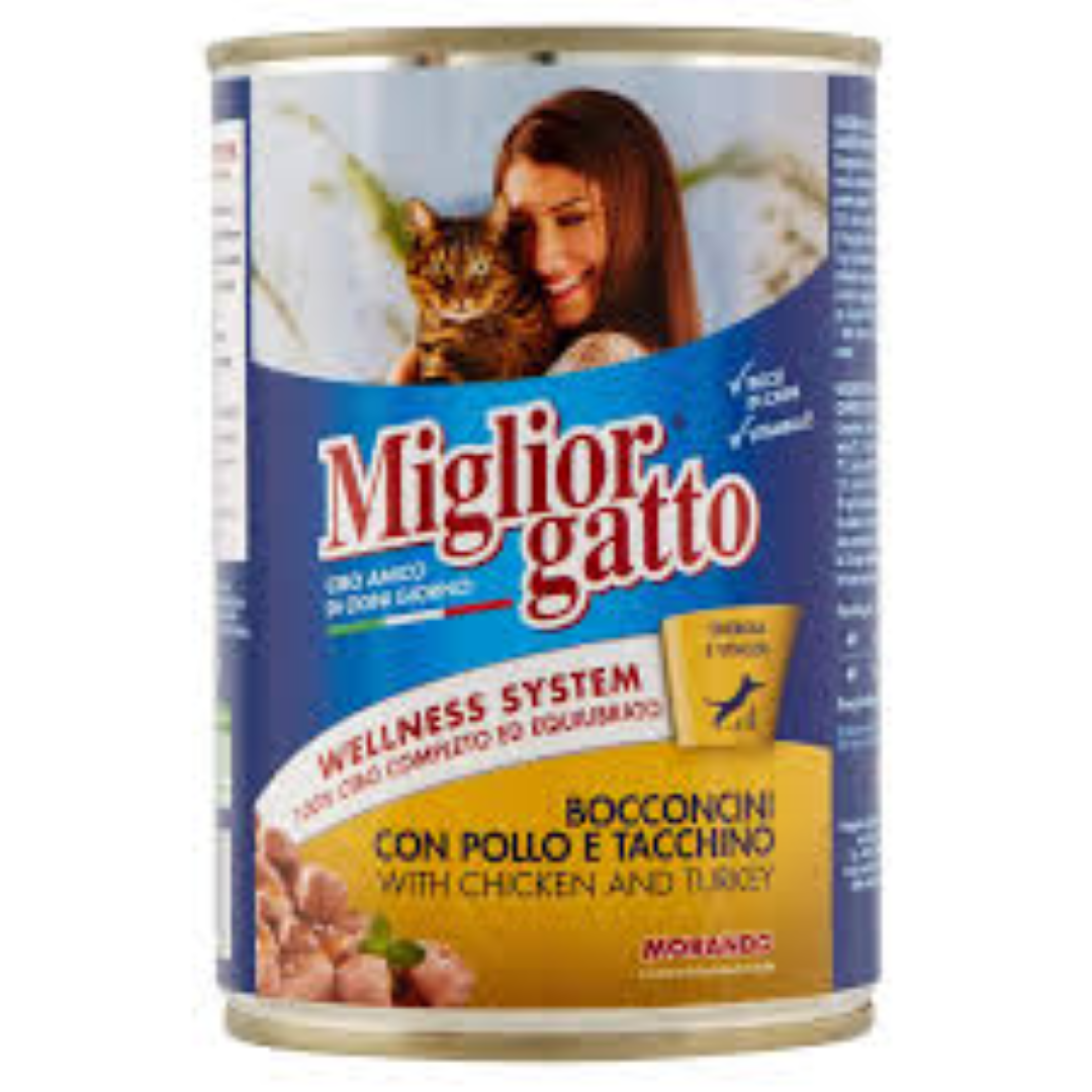 MIGLIORGATTO CANNED CAT FOOD WITH POUL N CARR 405G